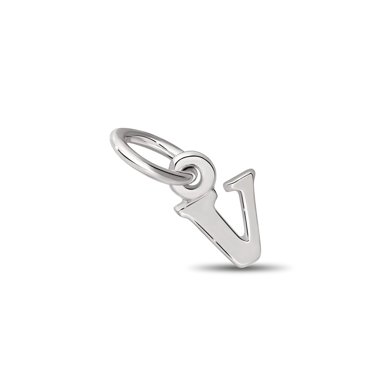 Sterling Silver Letter 'V' Initial Charm for Permanent Jewelry