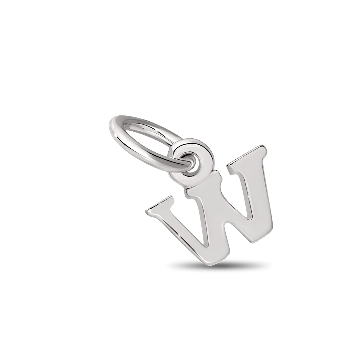 Sterling Silver Letter 'W' Initial Charm for Permanent Jewellery